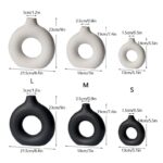 Vilead-Vase-circulaire-creux-en-c-ramique-noir-Pot-de-fleur-nordique-Donuts-accessoires-de-d