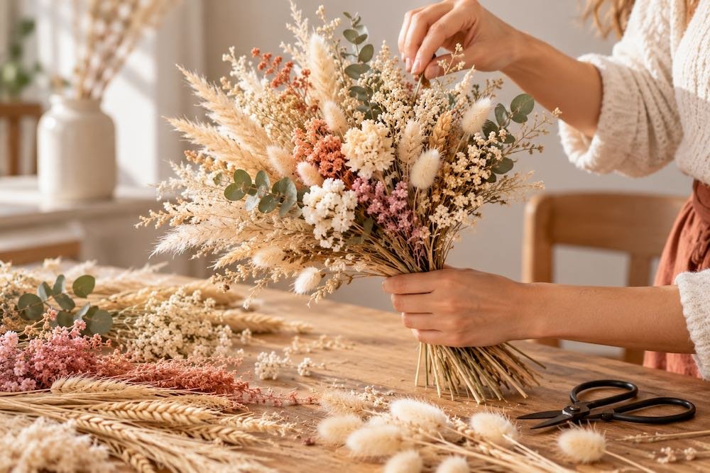 Choisir des fleurs séchées pour composer un bouquet