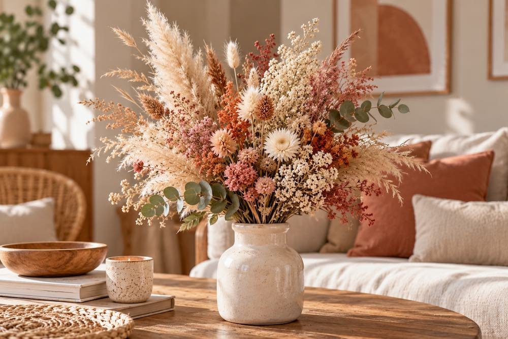 Quelles fleurs séchées choisir selon la couleur de sa décoration ?