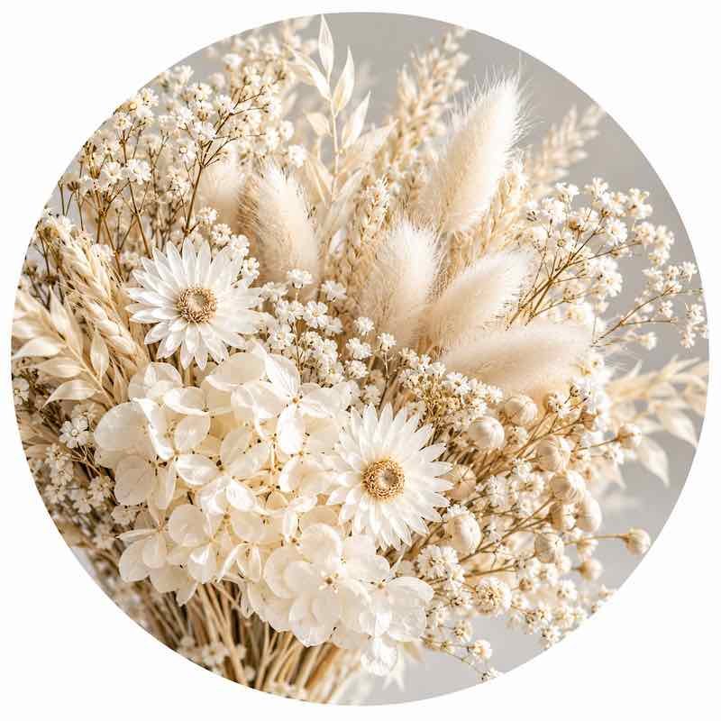 Fleurs séchées blanches